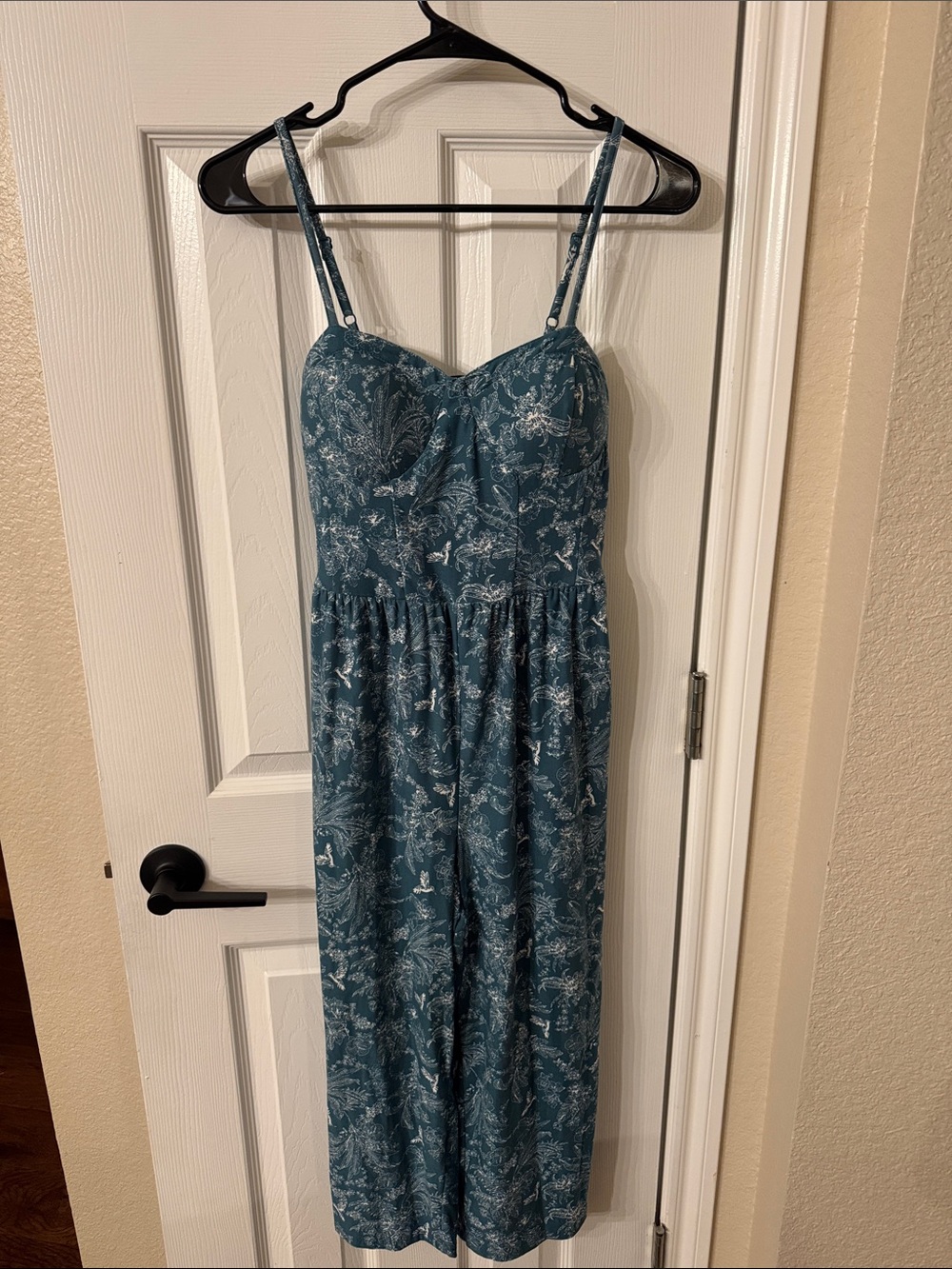 Derek Heart Teal Floral Jumpsuit Romper